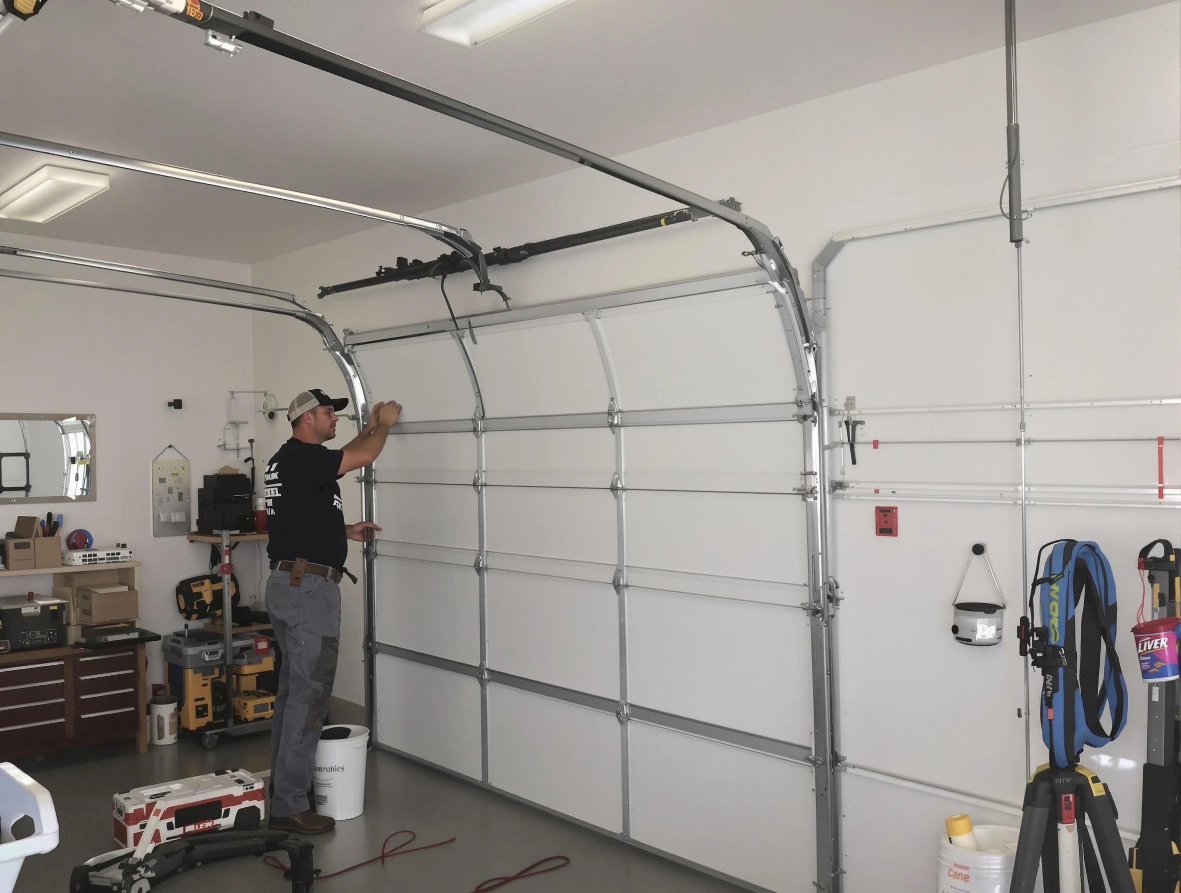 West Orange Garage Door Repair team installing new garage door in West Orange