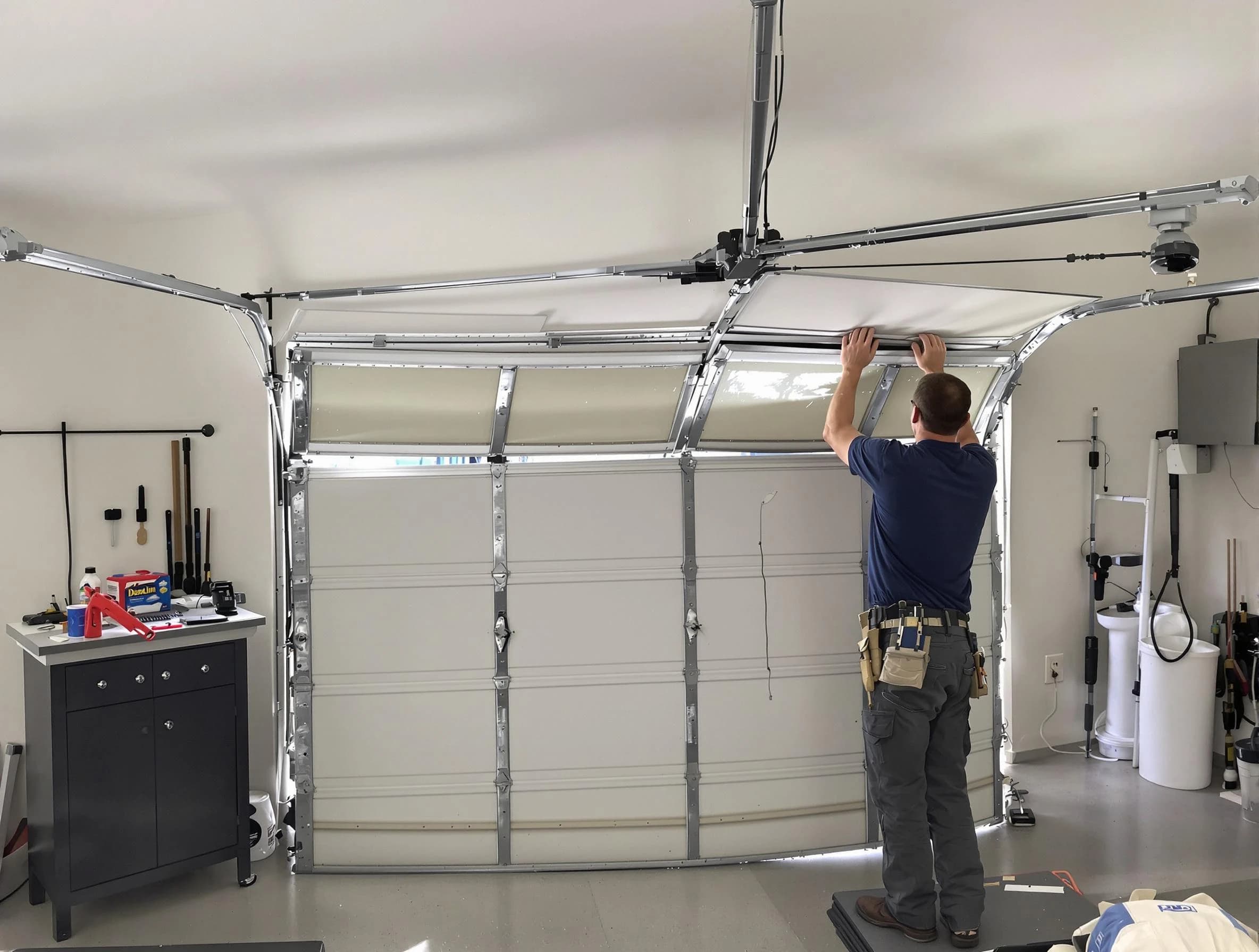 West Orange Garage Door Repair specialist performing precise section replacement on West Orange garage door