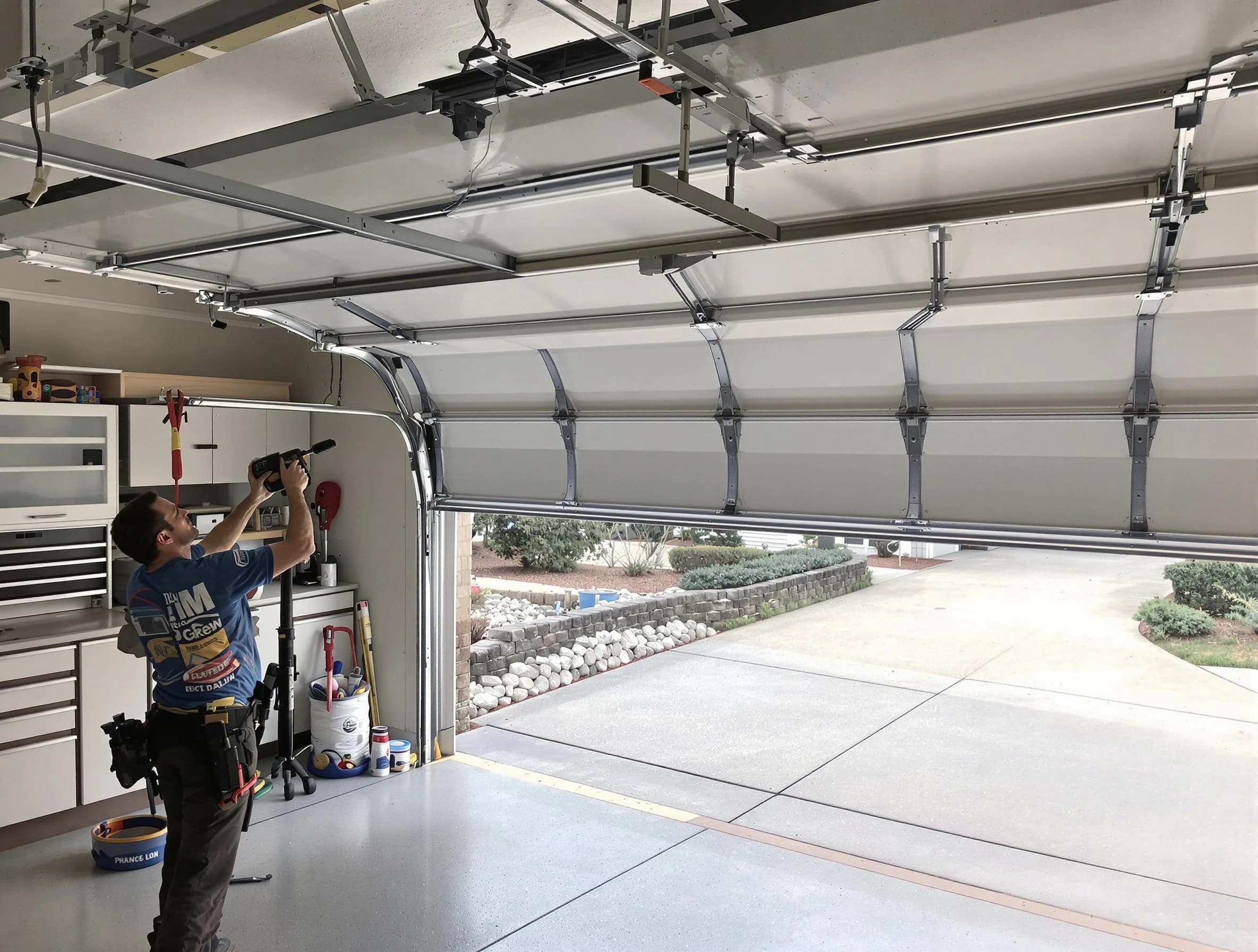 Garage door track repair service by West Orange Garage Door Repair in West Orange