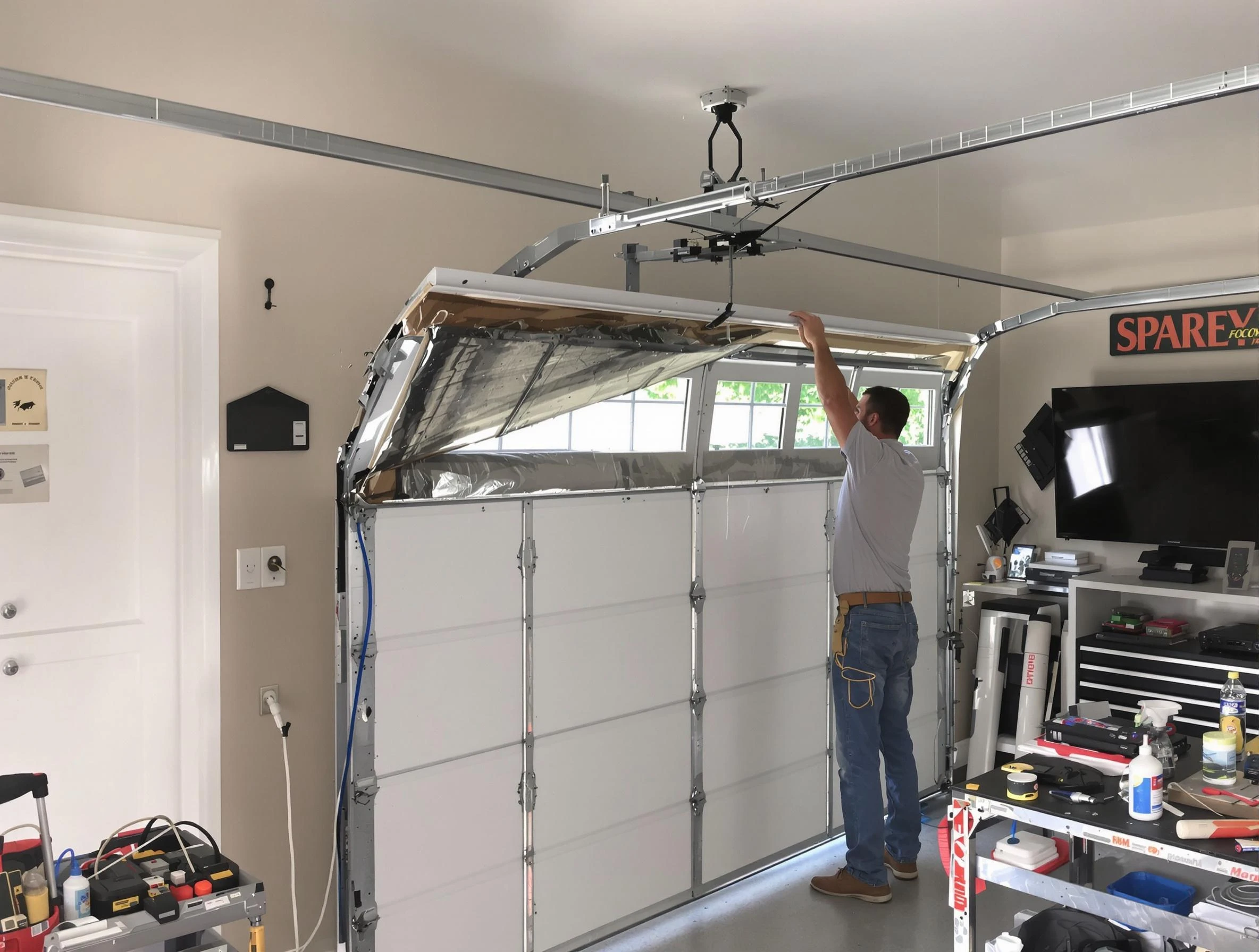 Garage door section replacement by West Orange Garage Door Repair in West Orange