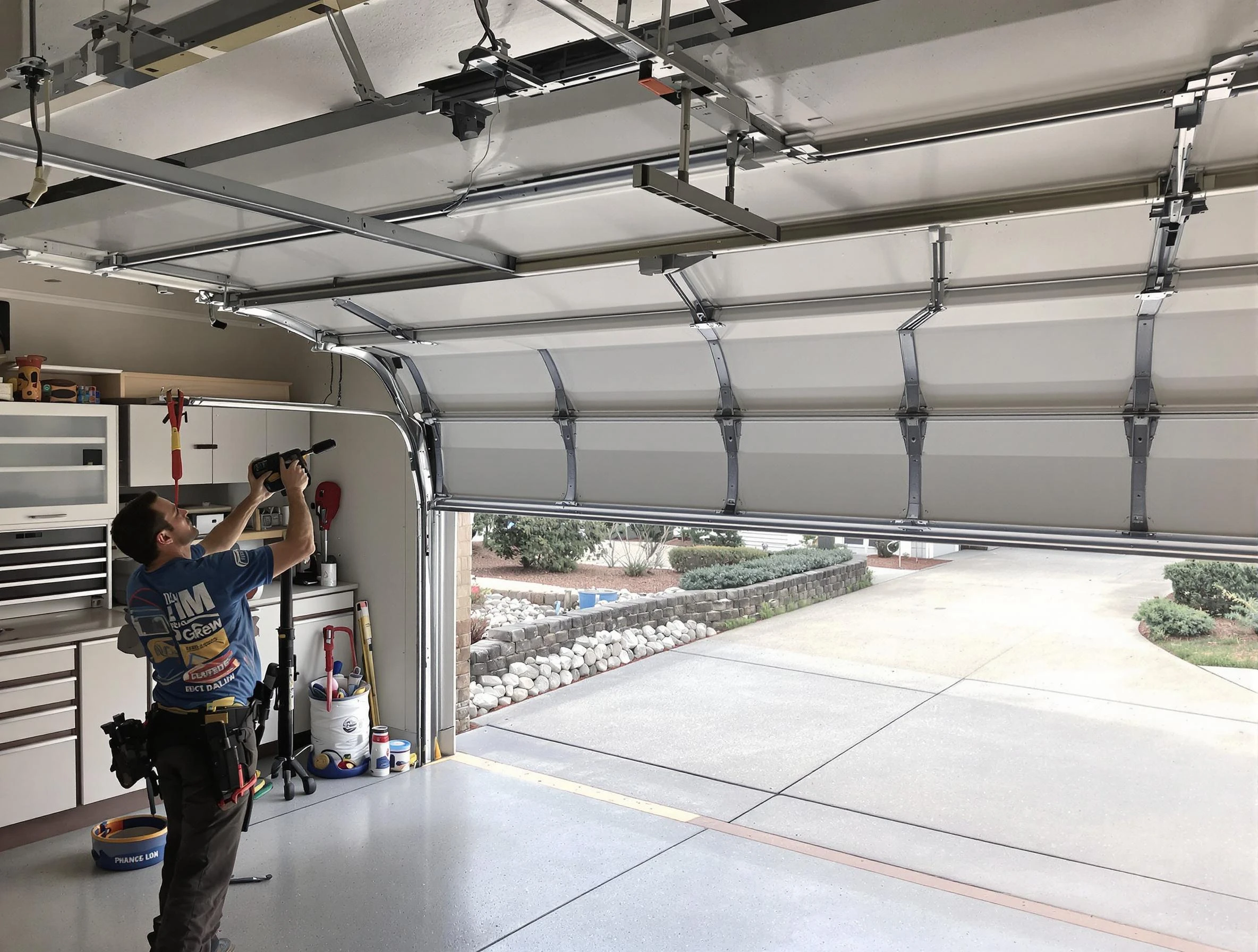 Garage door track repair service by West Orange Garage Door Repair in West Orange